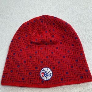 Philadelphia 76ers NBA Adidas Adult Unisex Skull Team Color Beanie OSFM